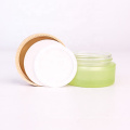 empty 1oz green frosted cream glass jar facial eye cream glass cosmetic container